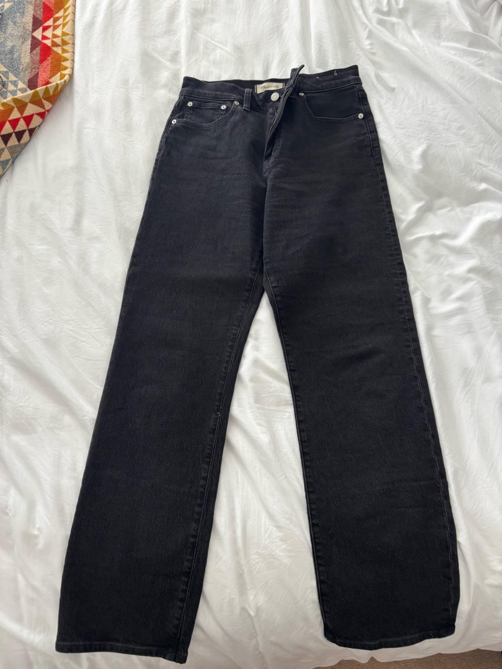 Madewell ’90s Straight Jeans Size 28 Washed Black High Rise Denim